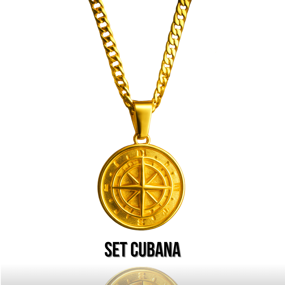 Set Brújula Baño Oro 18k