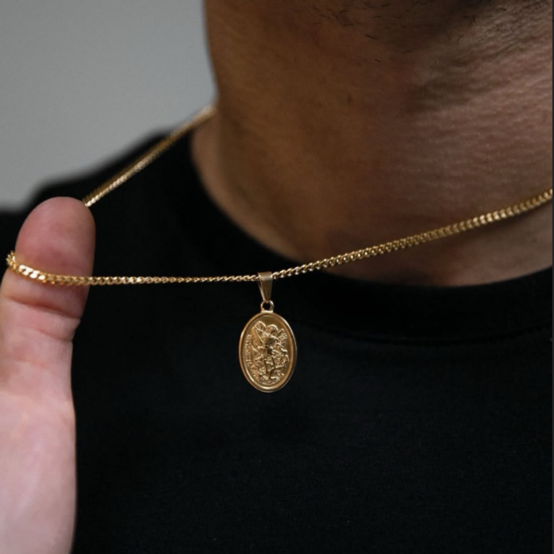 Pack Arcángel San Miguel mas Lazo Baño Oro 18k