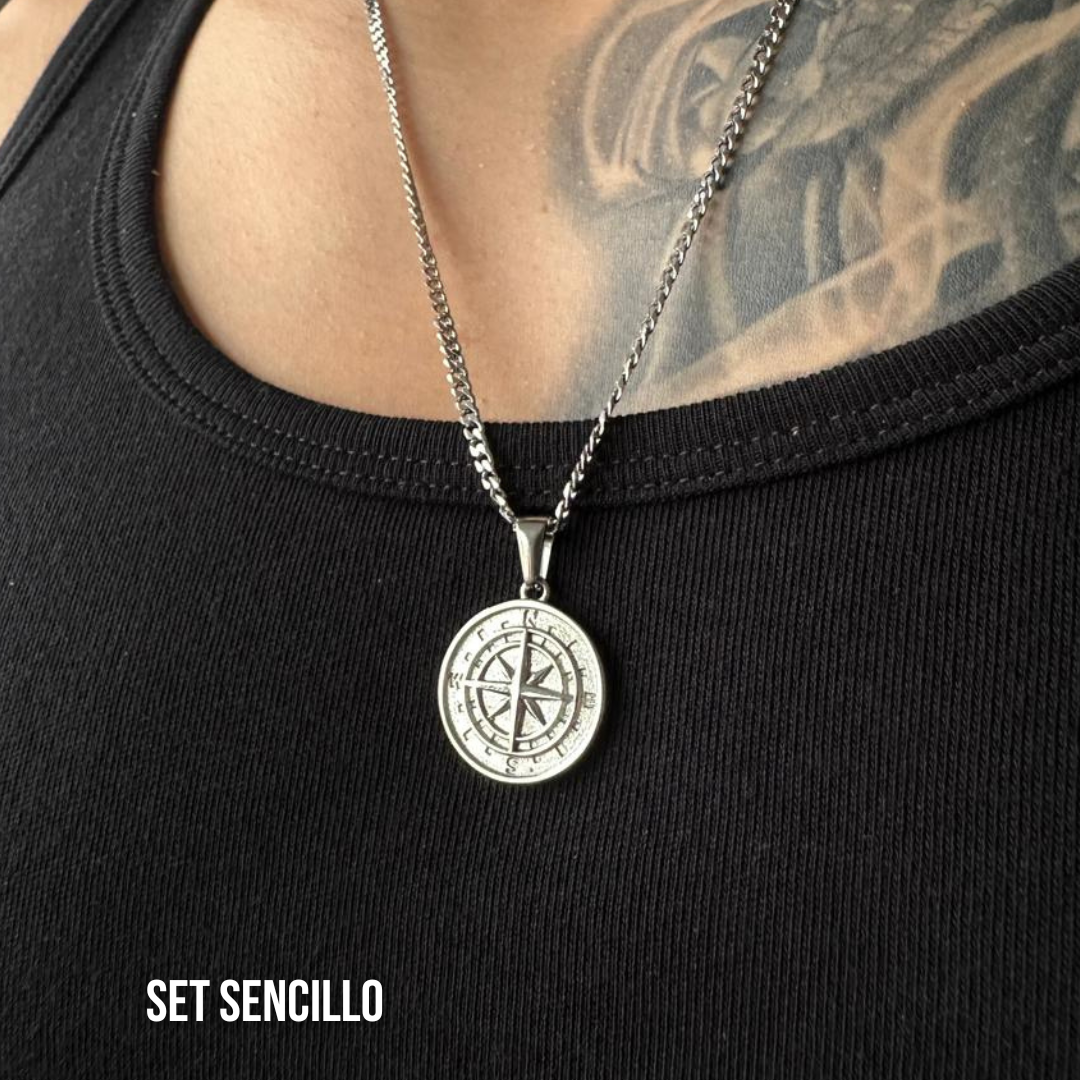 Set Brújula Plateada