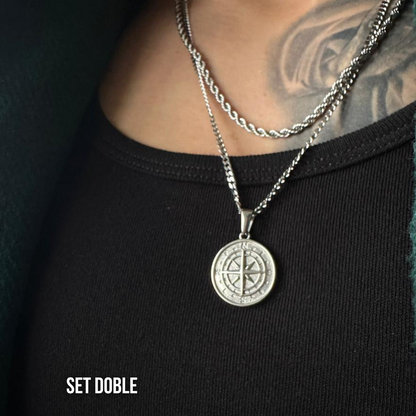 Set Brújula Plateada