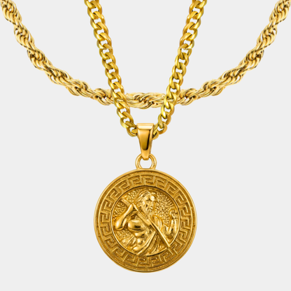 Pack Zeus Doble cadena Baño Oro 18k