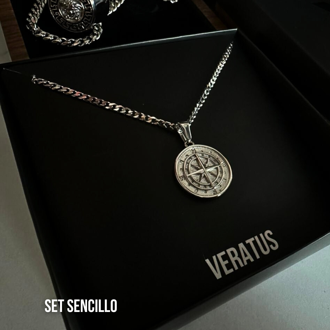 Set Brújula Plateada