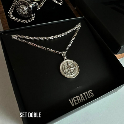 Set Brújula Plateada