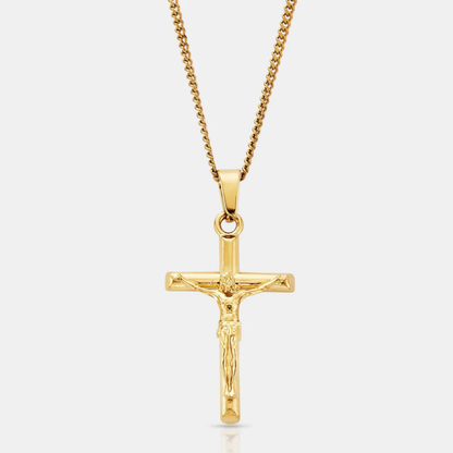 Pack Crucifijo mas Cubana Baño Oro 18k