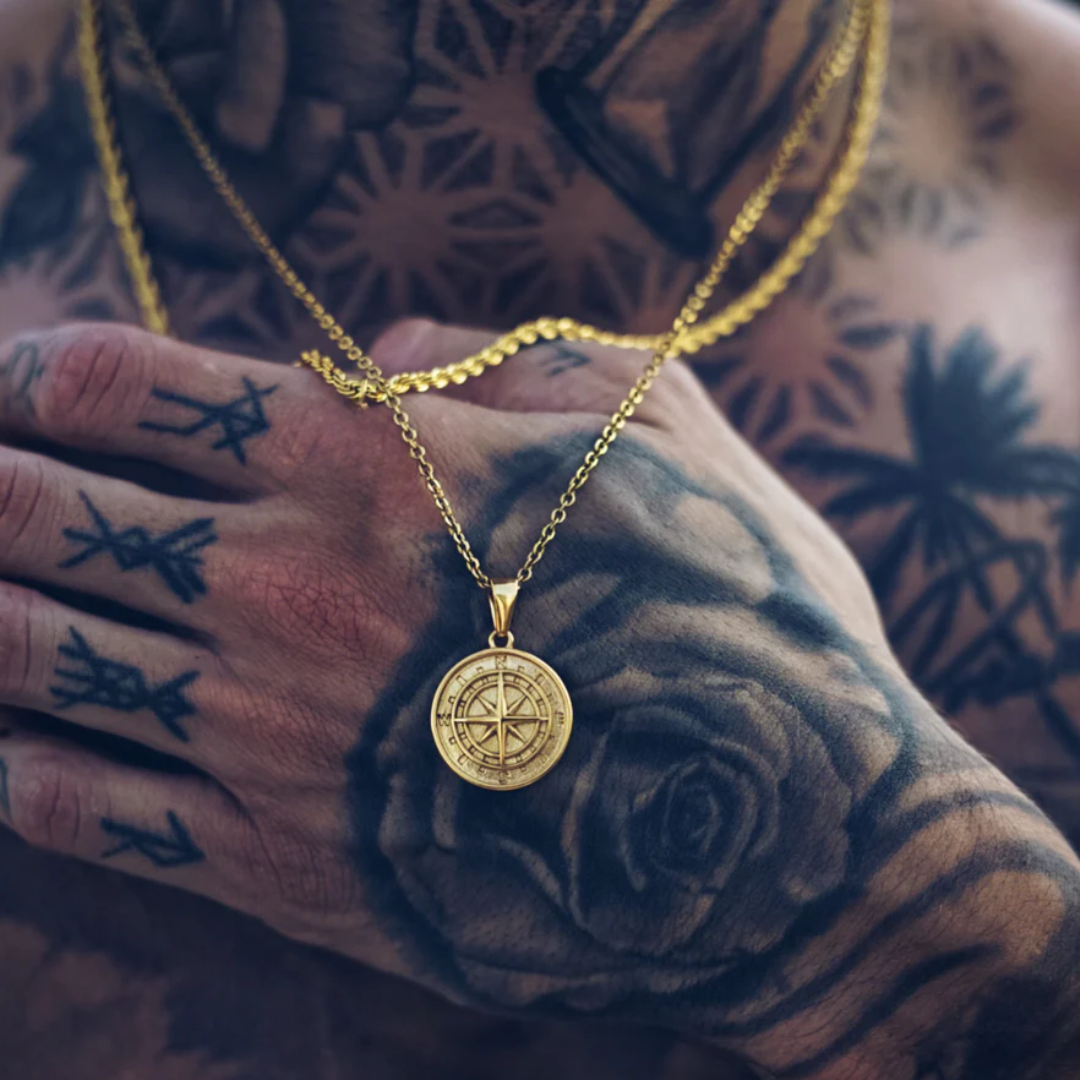 Set Brújula Cubana Baño Oro 18k