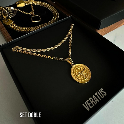 Set Brújula Baño Oro 18k