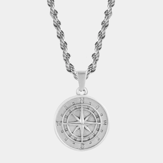 Set Brújula Lazo Plateado