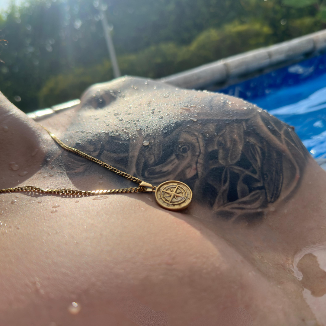 Set Brújula Baño Oro 18k