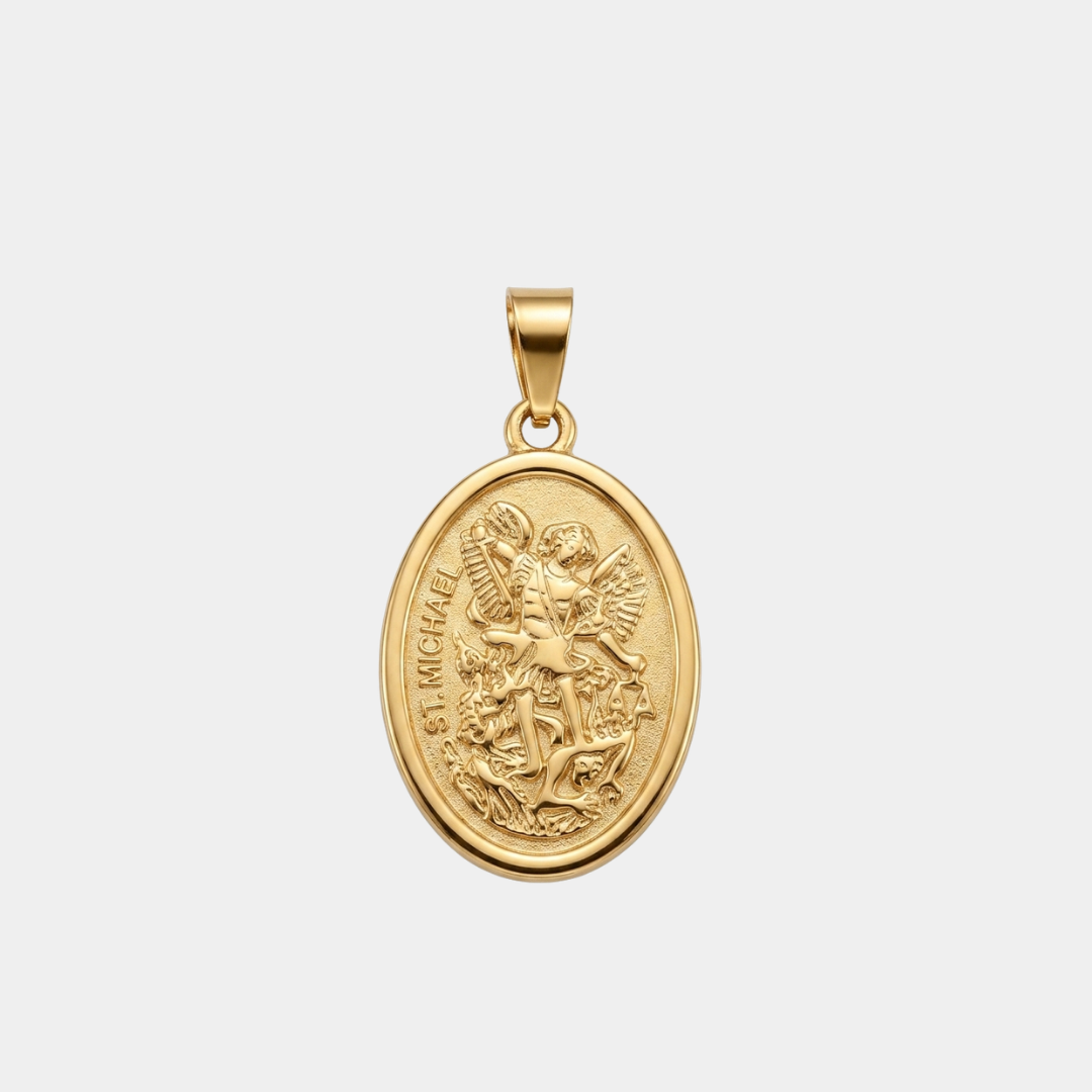 Pack Arcángel San Miguel mas Lazo Baño Oro 18k
