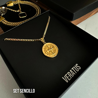 Set Brújula Baño Oro 18k