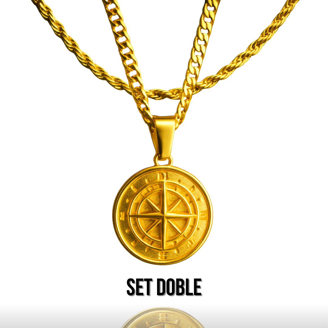 Set Brújula Baño Oro 18k