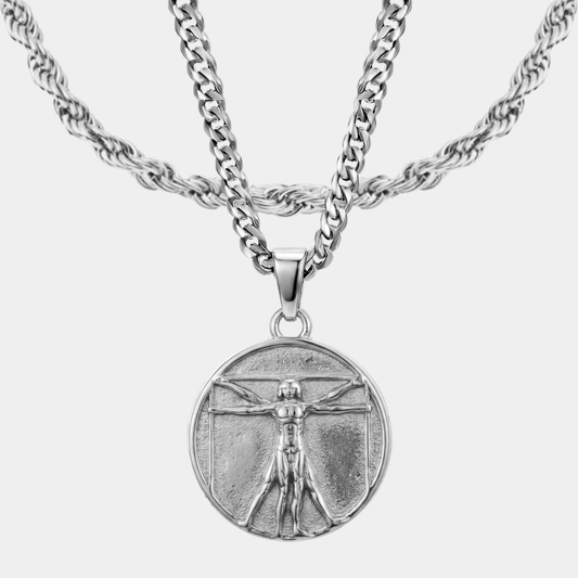 Set Vitruvio Doble cadena Plateado