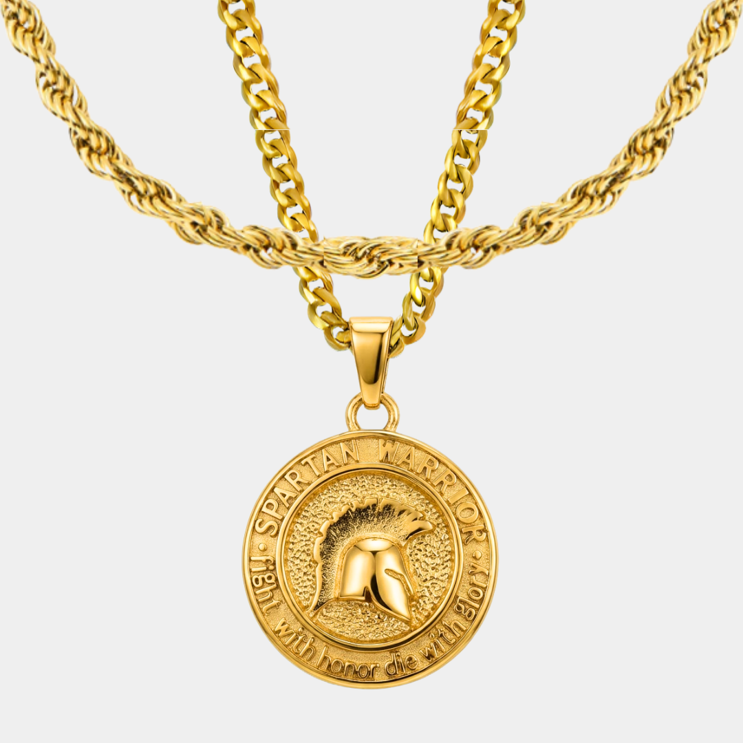 Pack Spartan Doble cadena Baño Oro 18k