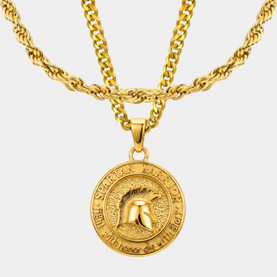 Pack Spartan Doble cadena Baño Oro 18k