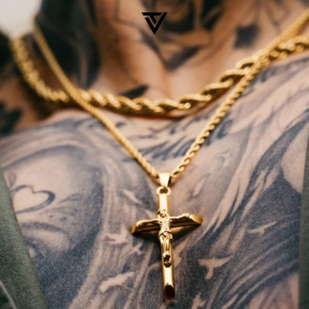 Set Cruz Baño Oro 18k