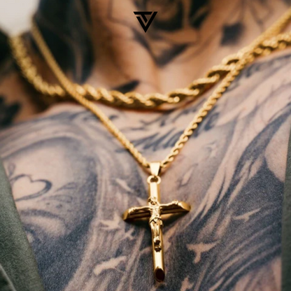 Set Cruz Baño Oro 18k