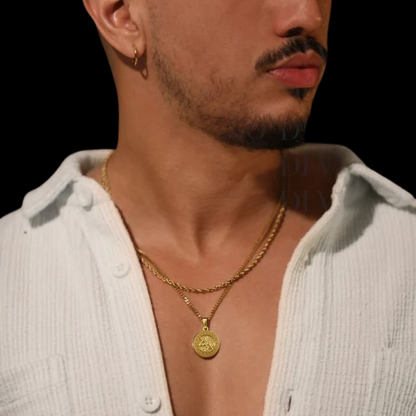 Pack Zeus Doble cadena Baño Oro 18k