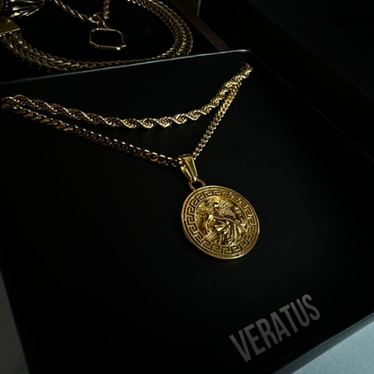 Pack Zeus Doble cadena Baño Oro 18k