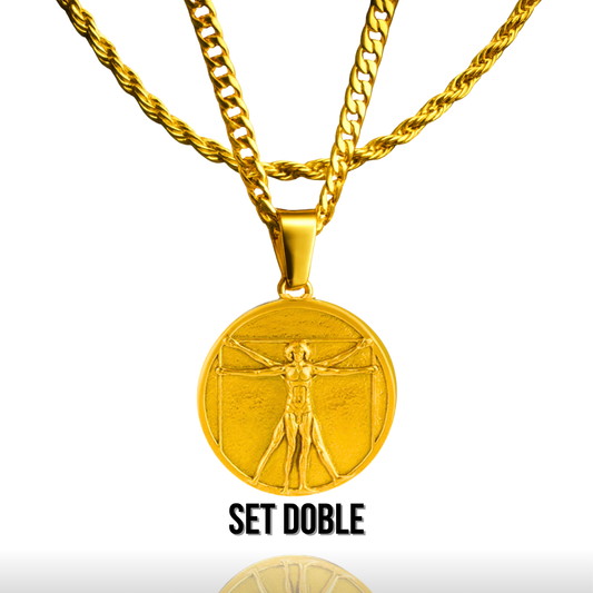 Set Vitruvian Baño Oro 18k