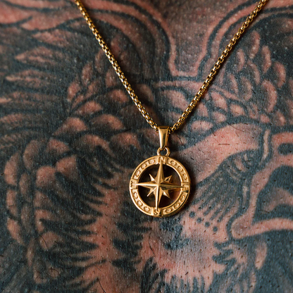 Set Estrella del norte doble cadena Baño Oro 18k