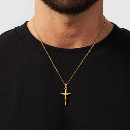 Pack Crucifijo mas Cubana Baño Oro 18k