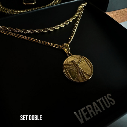 Set Vitruvian Baño Oro 18k