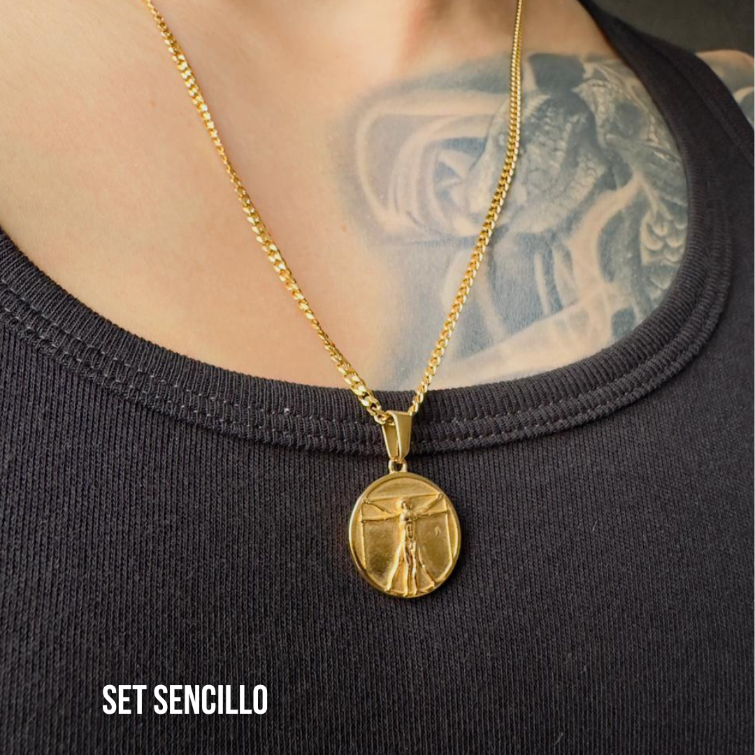 Set Vitruvian Baño Oro 18k