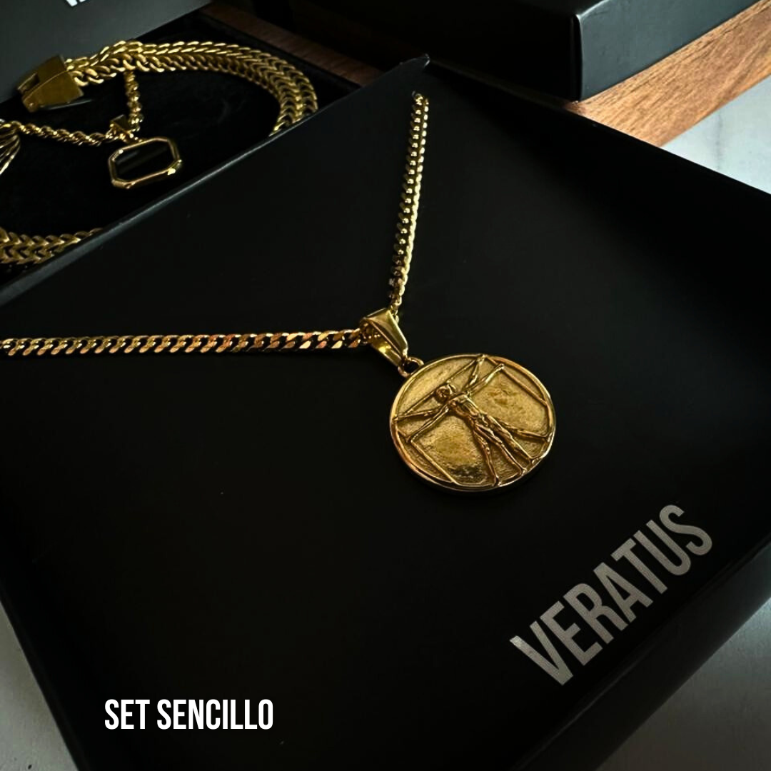 Set Vitruvian Baño Oro 18k