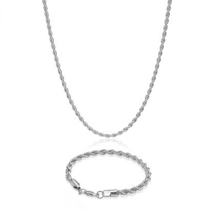 Pack Cadena lazo silver 3mm + Pulsera lazo silver 4mm