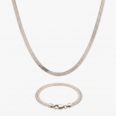 Pack Cadena snake silver 5mm + Pulsera snake silver 5mm